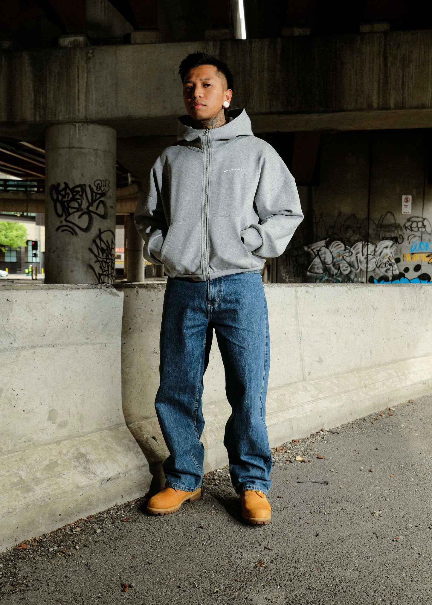 Muted Heat 'Grey' Zip Sweat