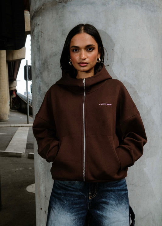 Muted Heat 'Chocolate' Zip Sweat