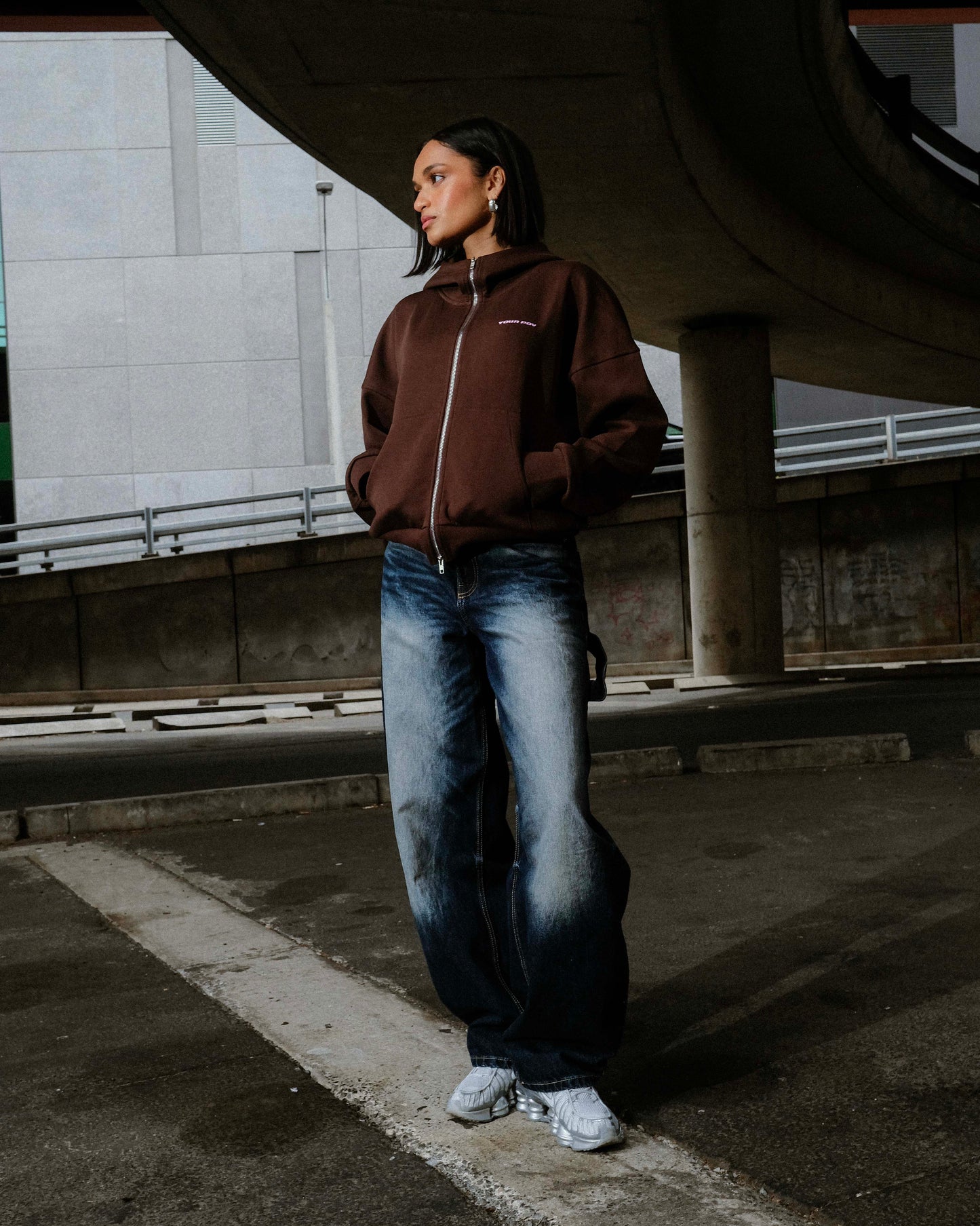 'Chocolate' Zip Sweat