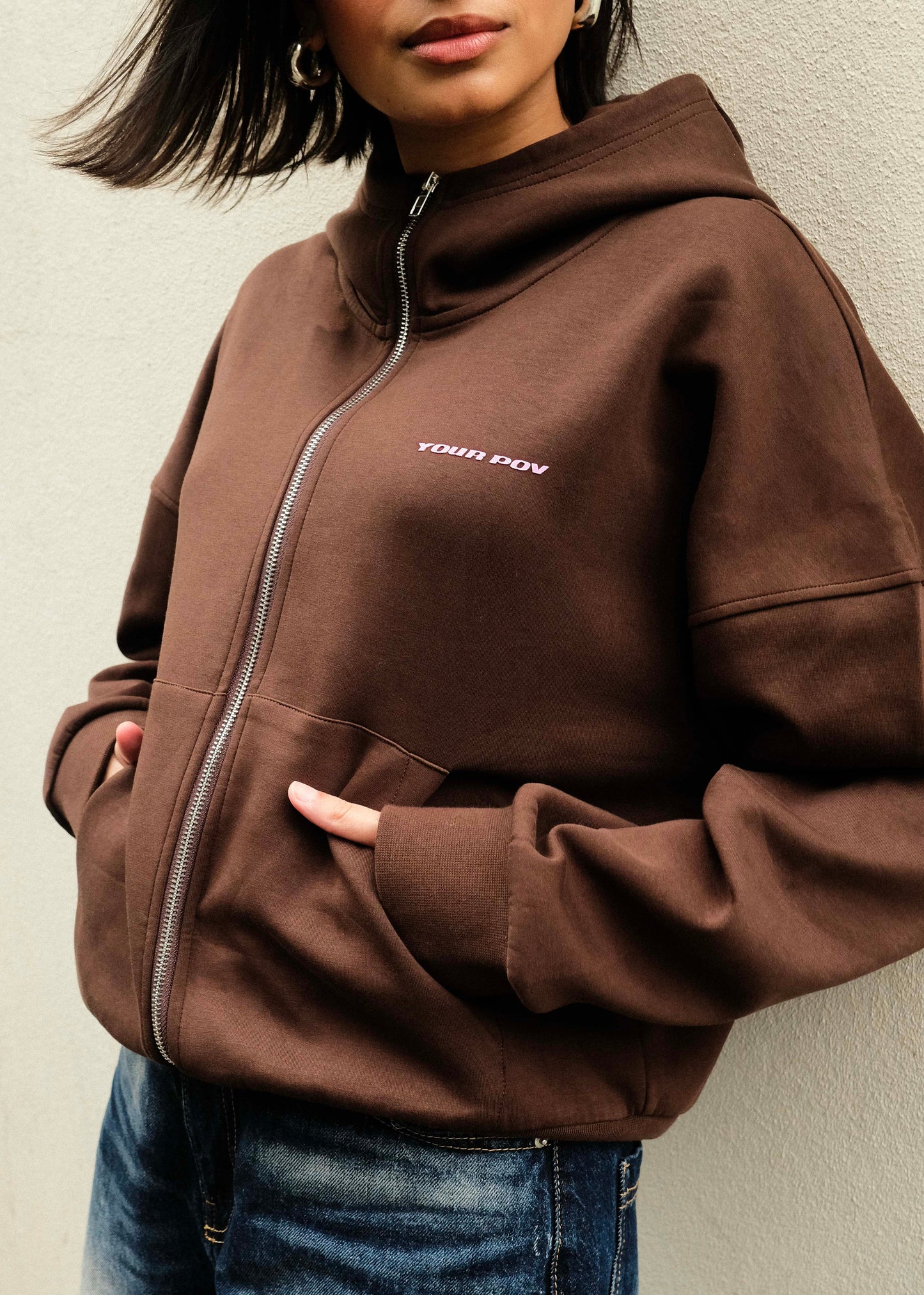 Muted Heat 'Chocolate' Zip Sweat
